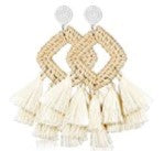 Wholesale Retro Geometric Beach Holiday Exaggerated Rattan Earrings